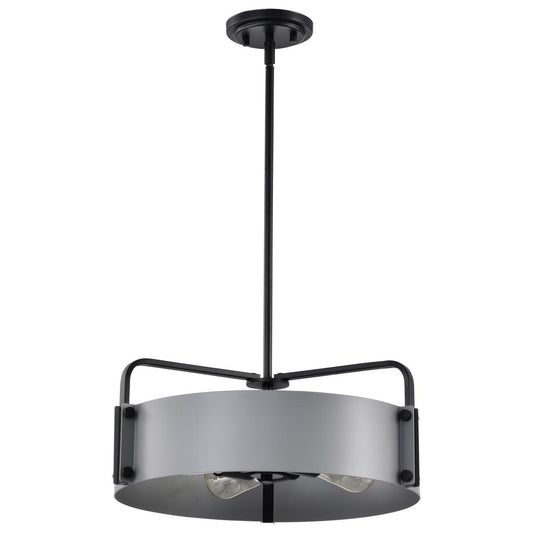 Altos 4 Light Medium Pendant - Gray and Matte Black Finish - Satco 60-7853