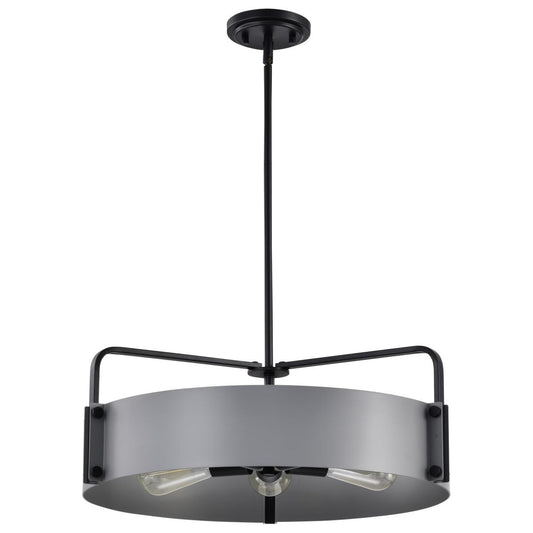 Altos 5 Light Large Pendant - Gray and Matte Black Finish - Satco 60-7854