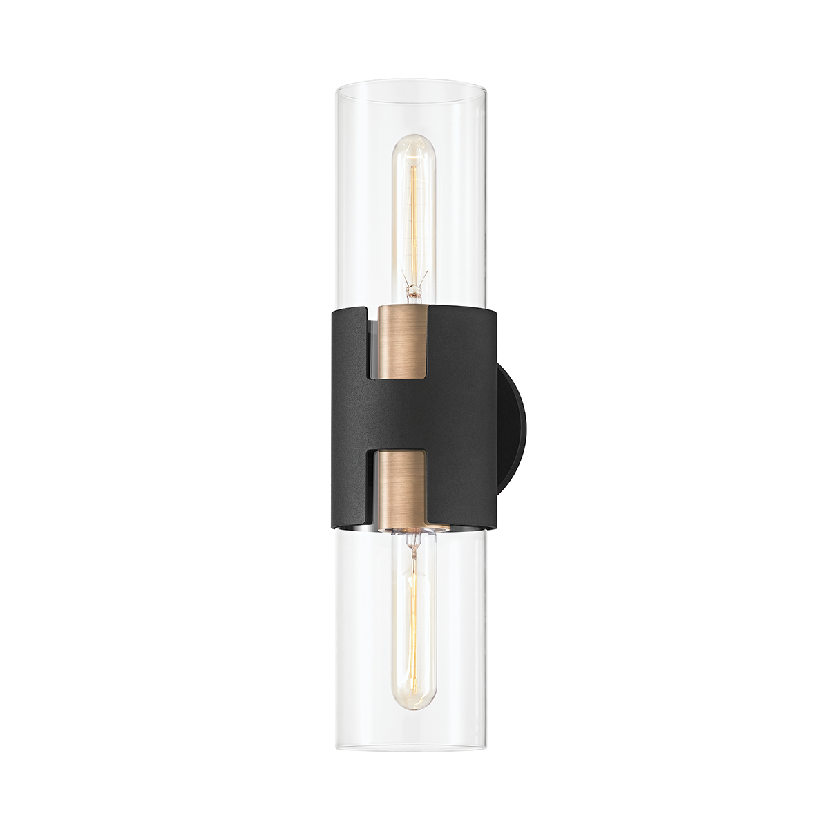 Amado Wall Sconce - 2-Light - Patina Brass/Textured Black - Troy Lighting B3231-PBR/TBK