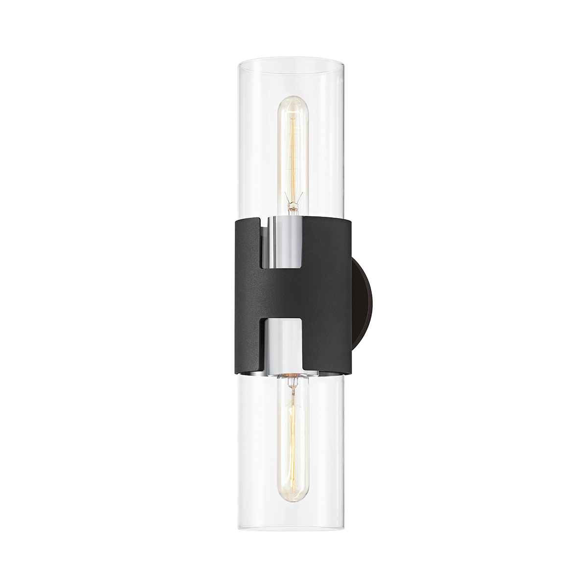 Amado Wall Sconce - 2-Light - Polished Nickel/Textured Black - Troy Lighting B3231-PN/TBK
