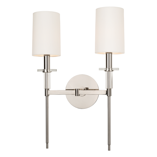 Amherst 2-Light Wall Sconce - Polished Nickel by Hudson Valley Lighting