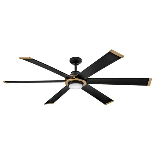 Andros 64" LED Smart Fan - Matte Black with Heritage Brass Accents by Hinkley Lighting