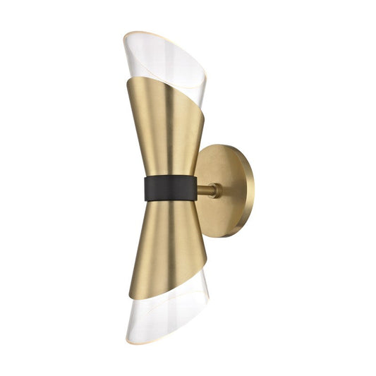 Angie 2-Light Sconce - Aged Brass/Black by Mitzi