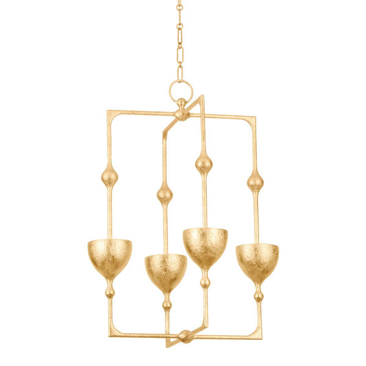 Antalya Large LED Lantern - Vintage Gold Leaf by Corbett Lighting
