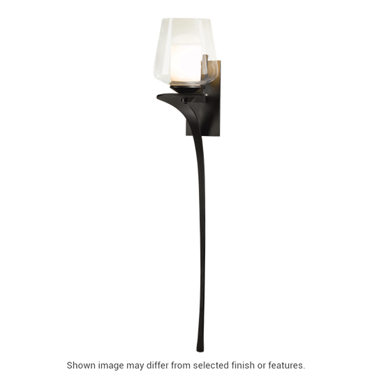 Antasia Double Glass 1-Light Sconce - White - Right-Facing by Hubbardton Forge