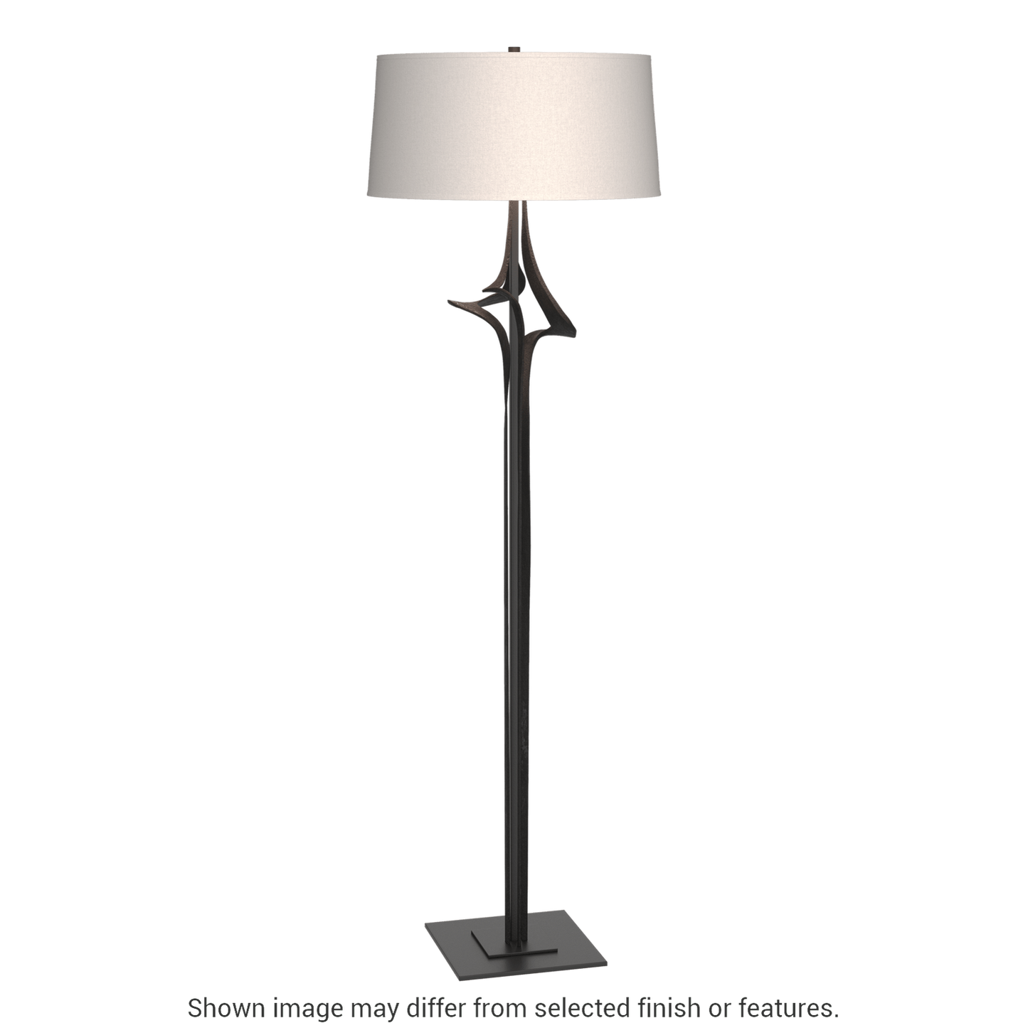 Antasia Floor Lamp - Black - Flax Shade by Hubbardton Forge