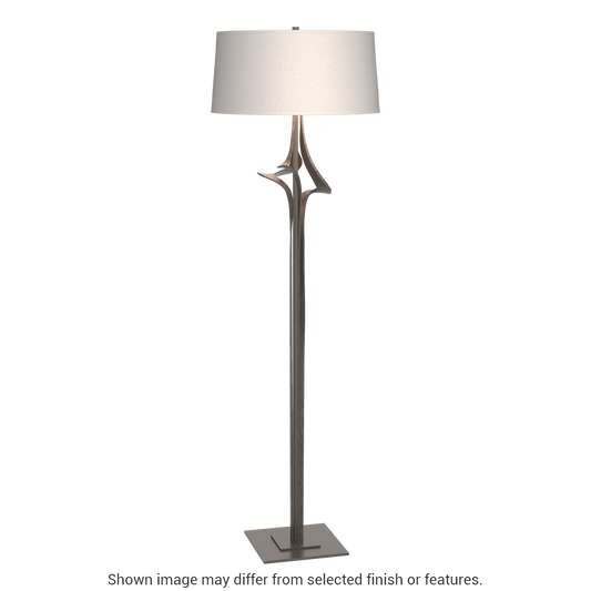 Antasia Floor Lamp - Dark Smoke - Flax Shade by Hubbardton Forge