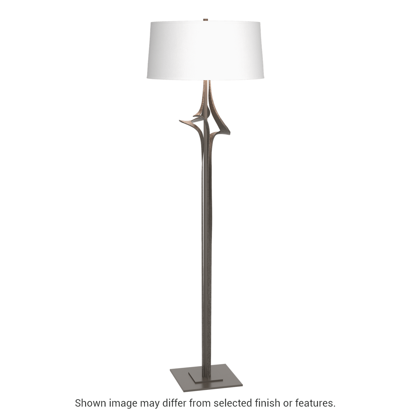 Antasia Floor Lamp - Dark Smoke - Natural Anna Shade by Hubbardton Forge