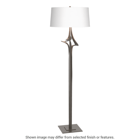 Antasia Floor Lamp - Dark Smoke - Natural Anna Shade by Hubbardton Forge