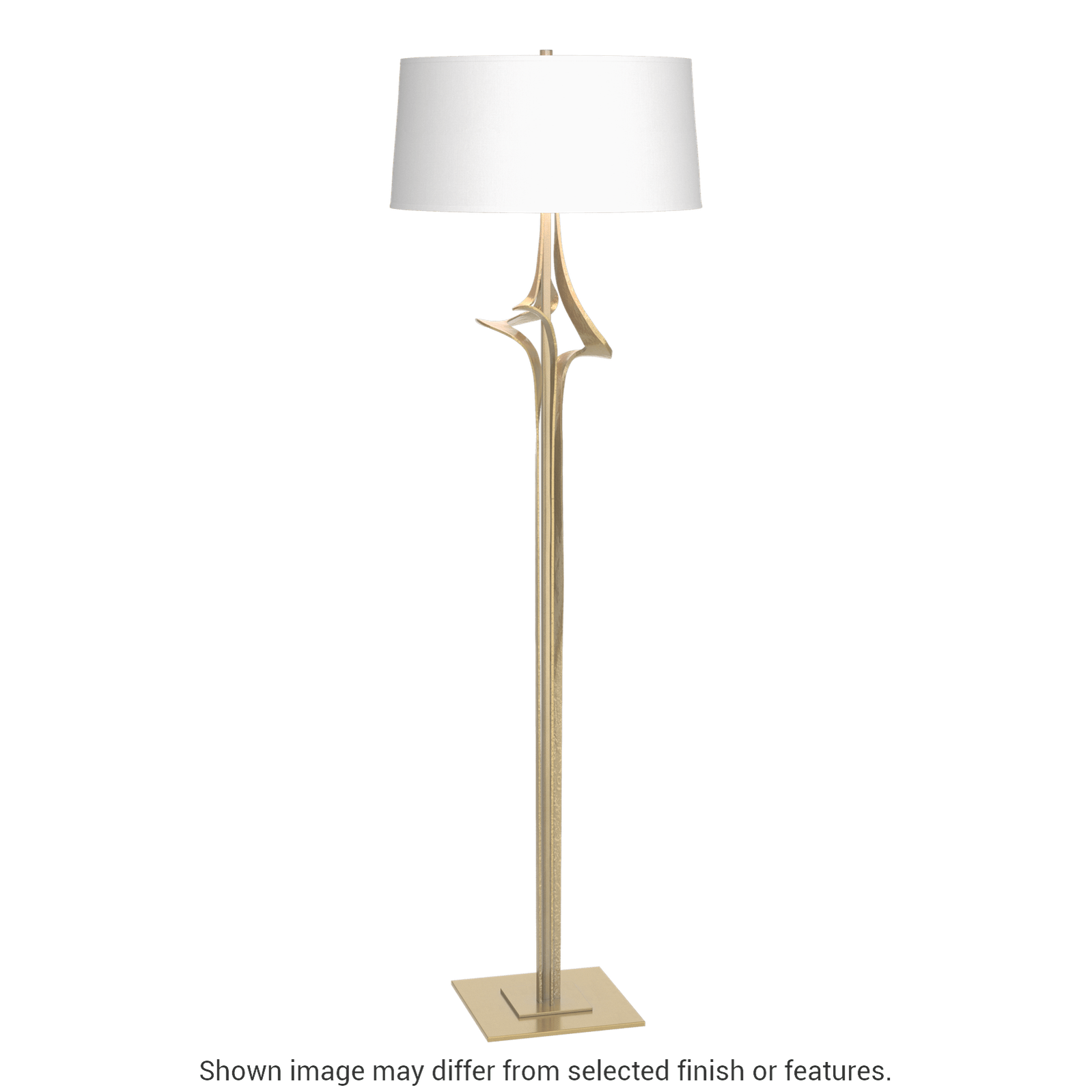 Antasia Floor Lamp - Modern Brass - Natural Anna Shade by Hubbardton Forge