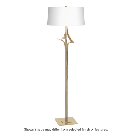 Antasia Floor Lamp - Modern Brass - Natural Anna Shade by Hubbardton Forge