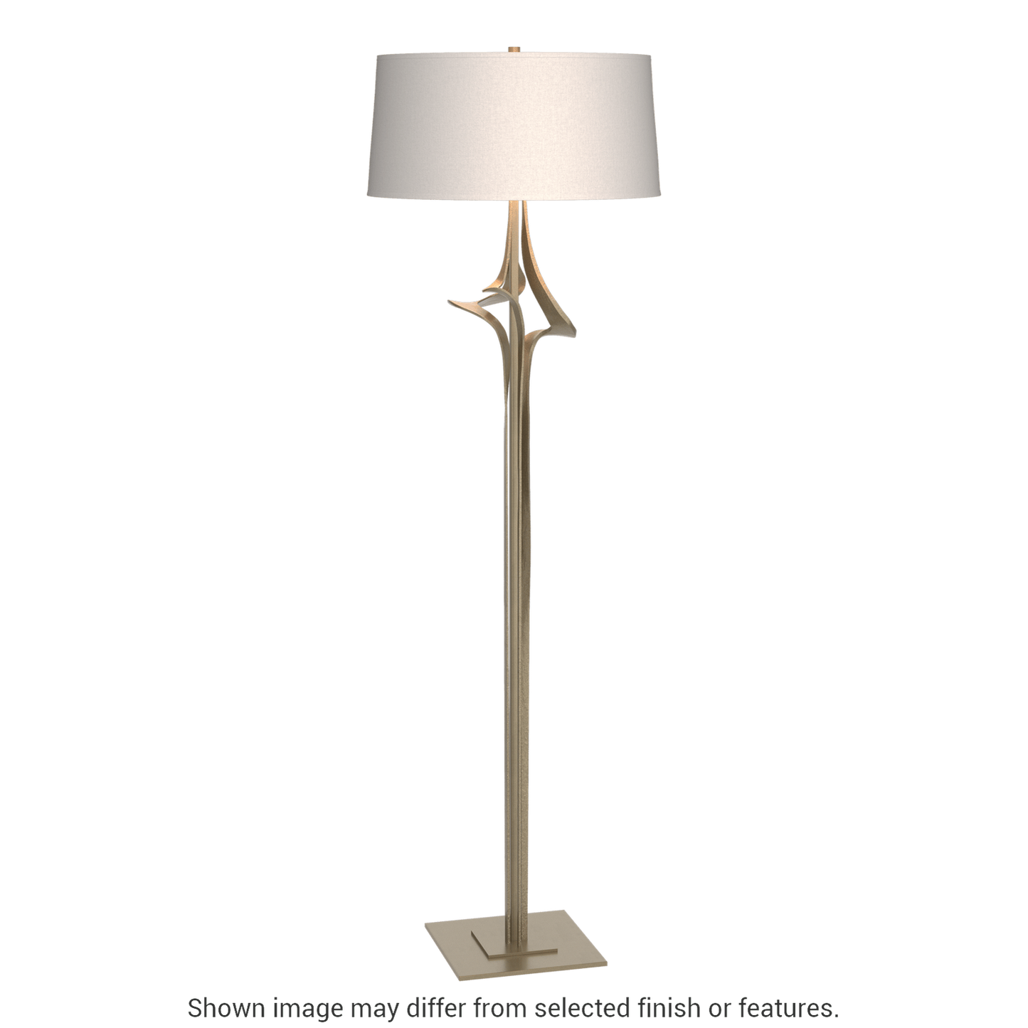 Antasia Floor Lamp - Soft Gold - Flax Shade by Hubbardton Forge