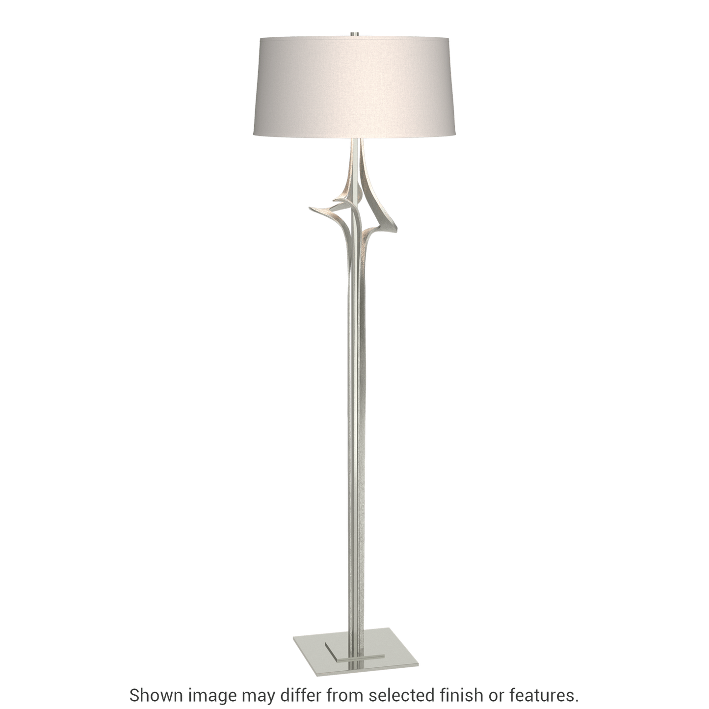 Antasia Floor Lamp - Sterling - Natural Anna Shade by Hubbardton Forge