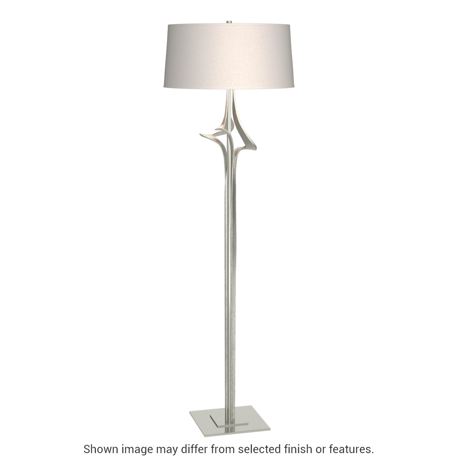 Antasia Floor Lamp - Sterling - Natural Anna Shade by Hubbardton Forge