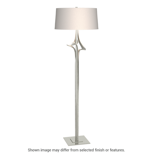 Antasia Floor Lamp - Sterling - Natural Anna Shade by Hubbardton Forge