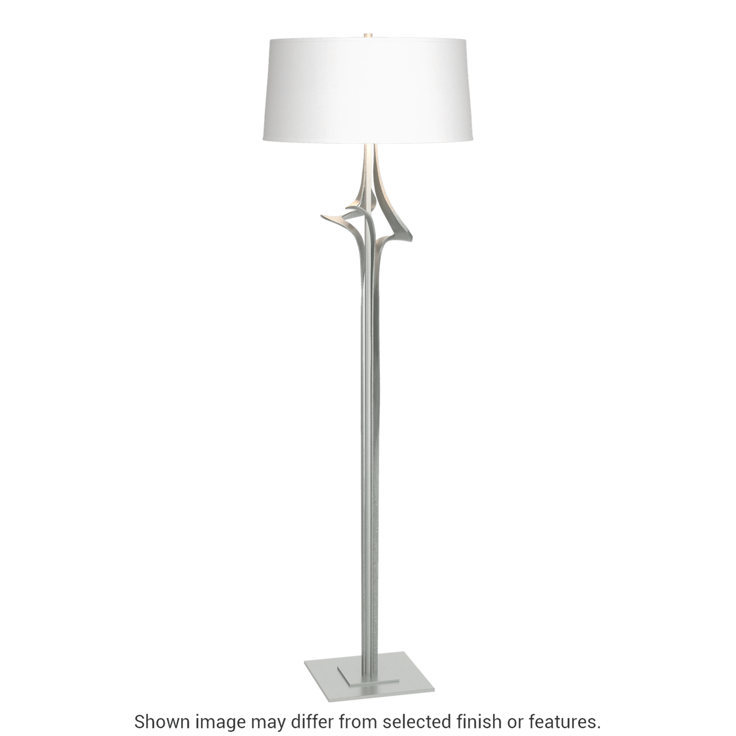Antasia Floor Lamp - Vintage Platinum - Natural Anna Shade by Hubbardton Forge