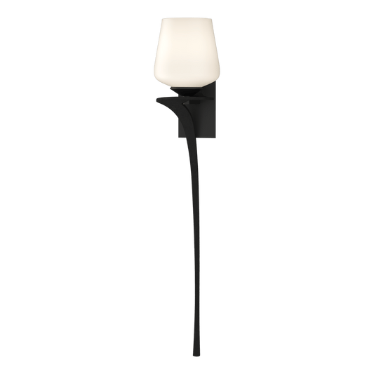 Antasia Single Glass 1-Light Sconce - Black - Left-Facing by Hubbardton Forge
