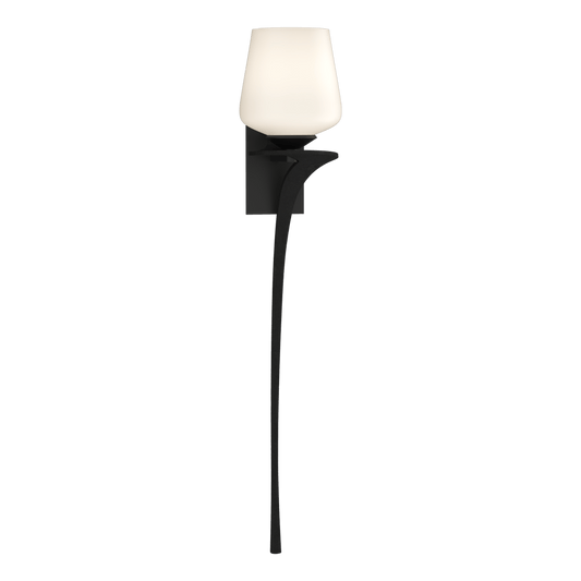 Antasia Single Glass 1-Light Sconce - Black - Right-Facing by Hubbardton Forge