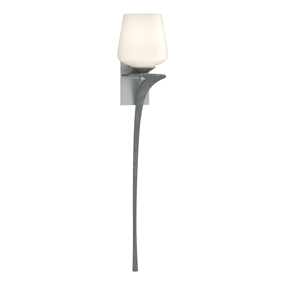 Antasia Single Glass 1-Light Sconce - Vintage Platinum - Right-Facing by Hubbardton Forge