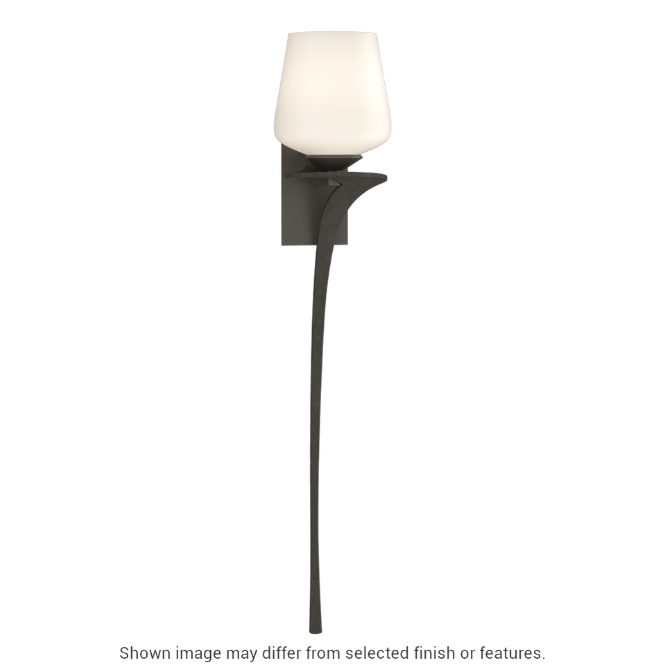 Antasia Single Glass 1-Light Sconce - White - Right-Facing by Hubbardton Forge