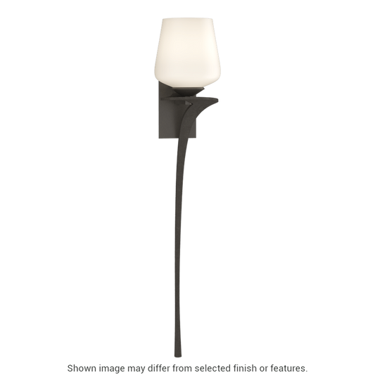 Antasia Single Glass 1-Light Sconce - White - Right-Facing by Hubbardton Forge