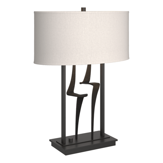 Antasia Table Lamp - Black - Flax Shade by Hubbardton Forge