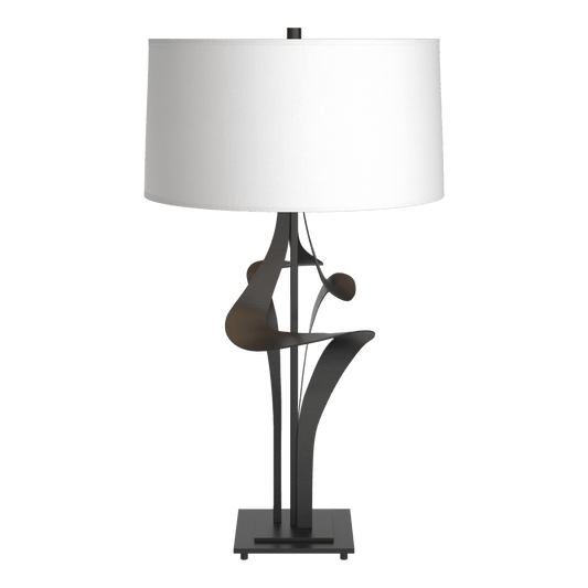 Antasia Table Lamp - Black - Natural Anna Shade by Hubbardton Forge