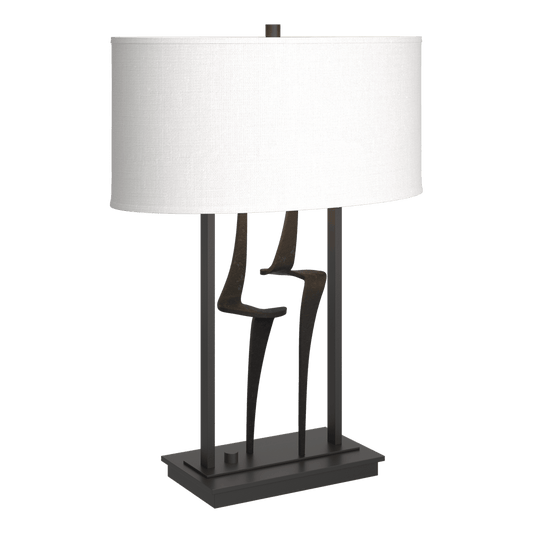 Antasia Table Lamp - Black - Natural Anna Shade by Hubbardton Forge