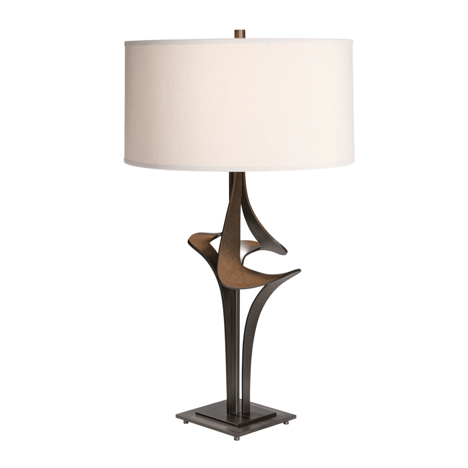 Antasia Table Lamp - Dark Smoke - Natural Anna Shade by Hubbardton Forge