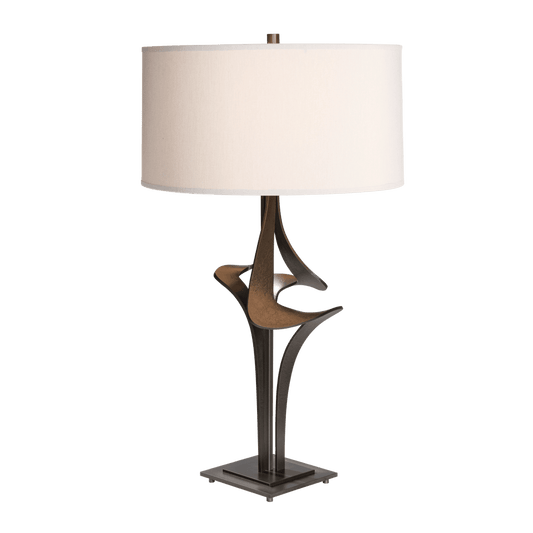 Antasia Table Lamp - Dark Smoke - Natural Anna Shade by Hubbardton Forge