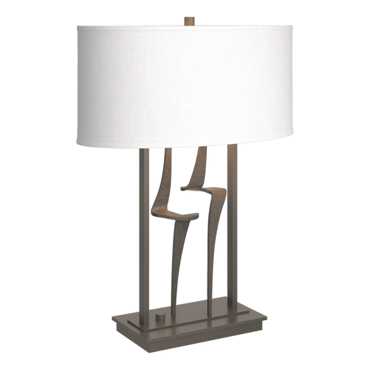 Antasia Table Lamp - Dark Smoke - Natural Anna Shade by Hubbardton Forge