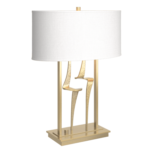 Antasia Table Lamp - Modern Brass - Natural Anna Shade by Hubbardton Forge