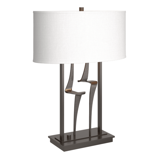 Antasia Table Lamp - Oil Rubbed Bronze - Natural Anna Shade by Hubbardton Forge