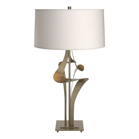Antasia Table Lamp - Soft Gold - Flax Shade by Hubbardton Forge