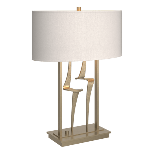 Antasia Table Lamp - Soft Gold - Flax Shade by Hubbardton Forge