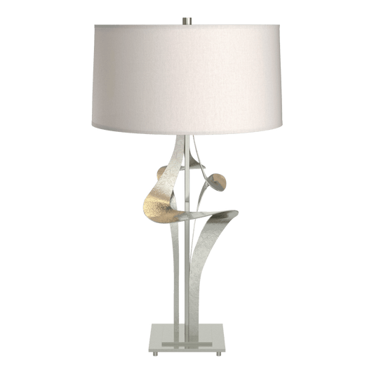 Antasia Table Lamp - Sterling - Flax Shade by Hubbardton Forge