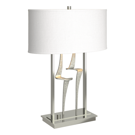Antasia Table Lamp - Sterling - Natural Anna Shade by Hubbardton Forge