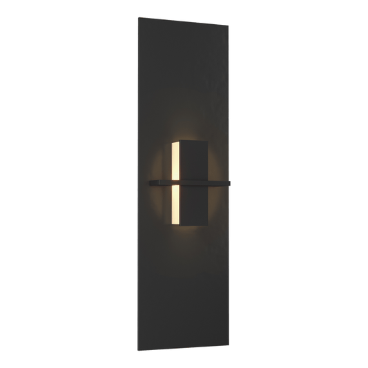 Aperture Vertical Sconce - Black - White Art Glass by Hubbardton Forge