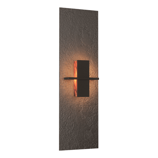 Aperture Vertical Sconce - Oil Rubbed Bronze - Topaz Glass by Hubbardton Forge