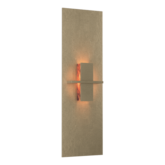 Aperture Vertical Sconce - Soft Gold - Topaz Glass by Hubbardton Forge
