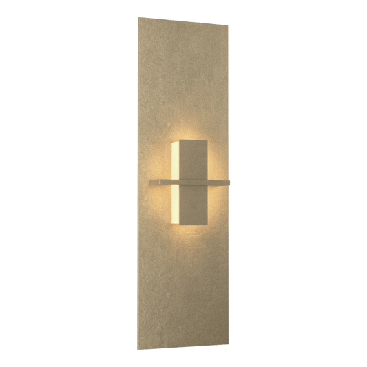 Aperture Vertical Sconce - Soft Gold - White Art Glass by Hubbardton Forge