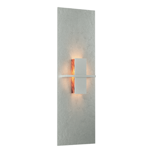 Aperture Vertical Sconce - Vintage Platinum - Topaz Glass by Hubbardton Forge