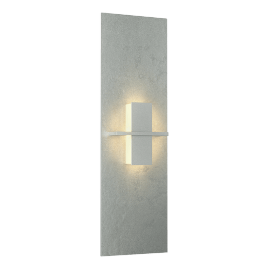 Aperture Vertical Sconce - Vintage Platinum - White Art Glass by Hubbardton Forge