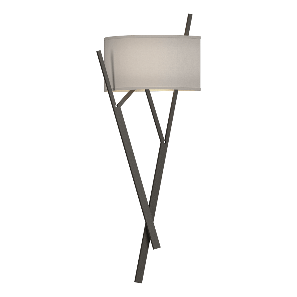 Arbo Sconce - Dark Smoke - Flax Shade by Hubbardton Forge
