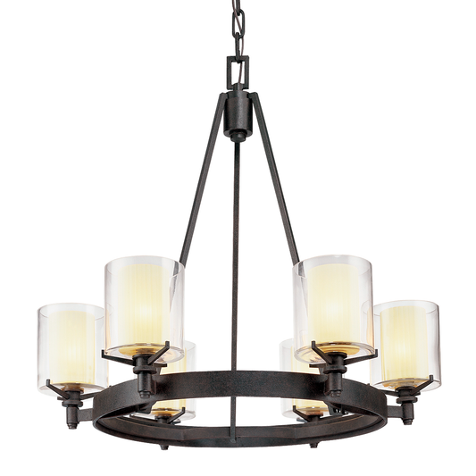 Arcadia Chandelier - 6-Light - Textured Iron - Troy Lighting F1716-TRN