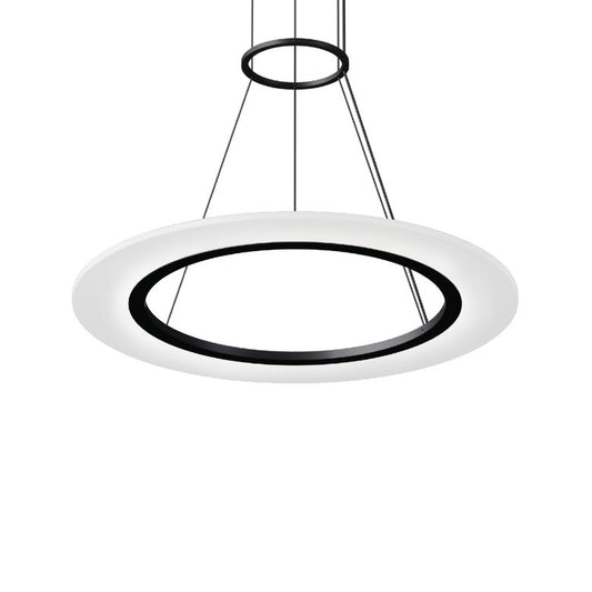 Arctic Rings 24" Single LED Ring Pendant - Satin Black by SONNEMAN