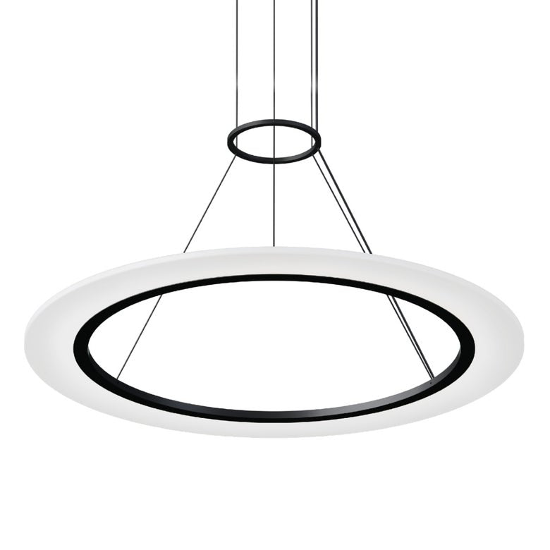 Arctic Rings 30" Single LED Ring Pendant - Satin Black by SONNEMAN