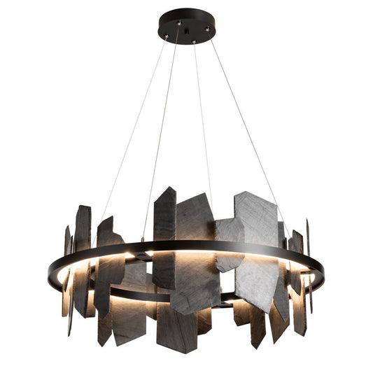 Ardesia Circular LED Pendant - Black by Hubbardton Forge