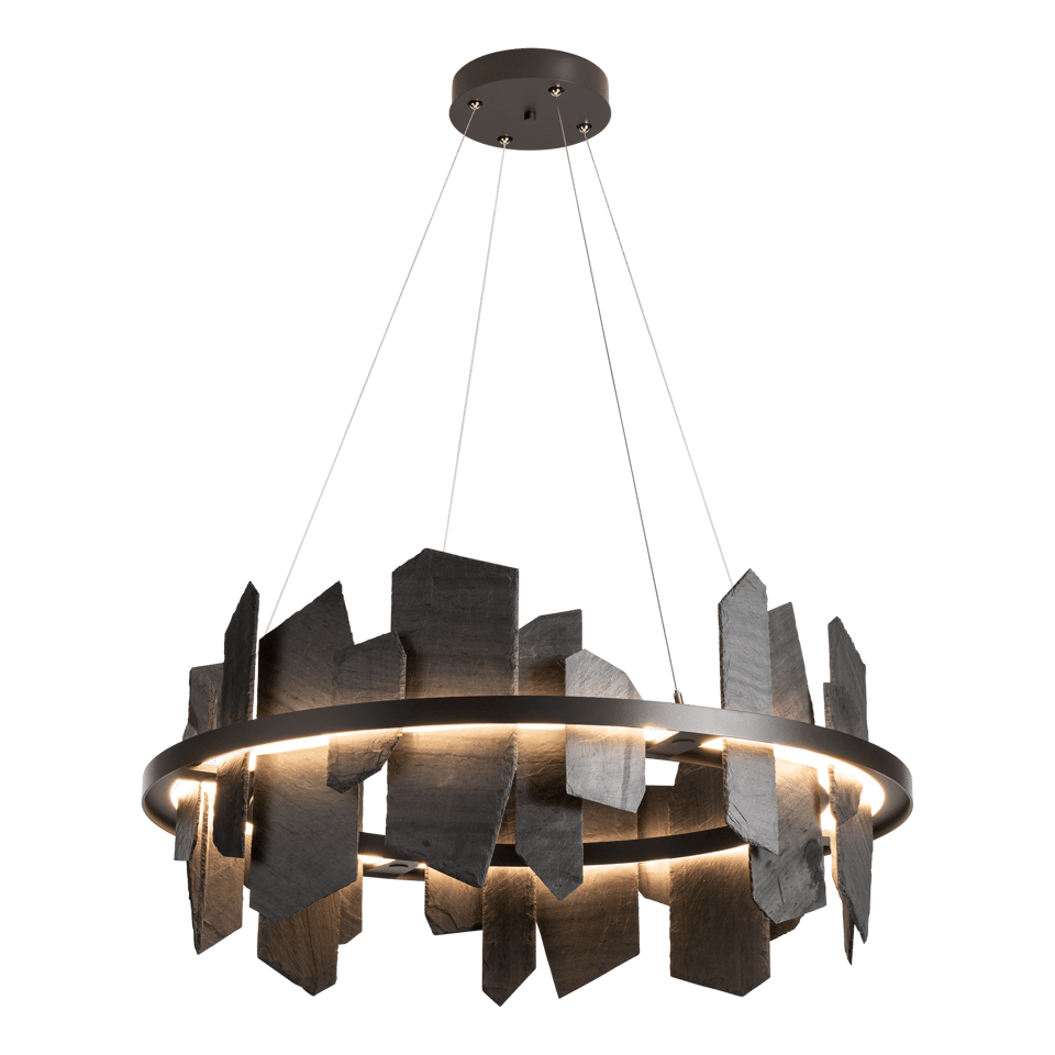 Ardesia Circular LED Pendant - Dark Smoke by Hubbardton Forge