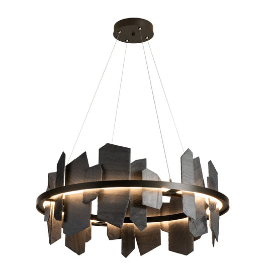 Ardesia Circular LED Pendant - Oil Rubbed Bronze by Hubbardton Forge